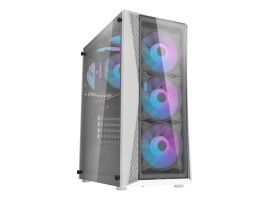 Darkflash DK352 Plus számítógépház + 4 ARGB ventilátor (fehér) (DK352 PLUS BLACK WHI)